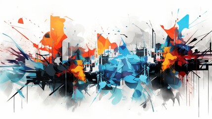Design a chaotic and gritty abstract background with a sense of urban graffiti. - obrazy, fototapety, plakaty
