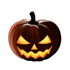 Halloween Jack-o'-lantern on transparent png background. Halloween pumpkin icon. Realistic halloween drawing for illustration and web icon.