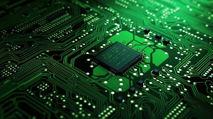 Obraz premium Embarking on the Technological Frontier: Closeup Exploration of an Intricate Circuit Board, Revealing the Marvels of Modern Electronics. Generative AI