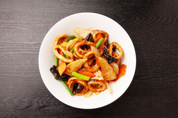 イカと筍のXO醬炒め