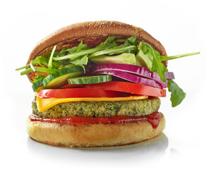 fresh vegan burger - obrazy, fototapety, plakaty