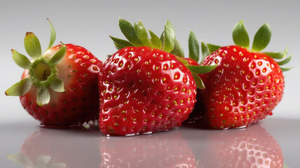 Isolated Fresh Strawberries on White Background