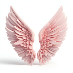 Fototapeta premium Pink wings isolated 