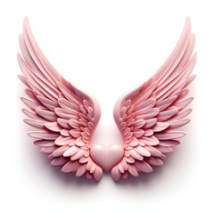 Obraz premium heart with wings illustration on white