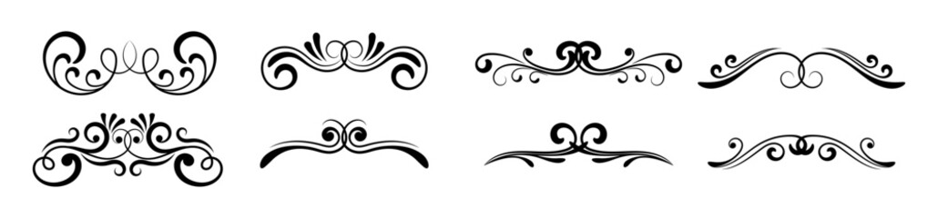 Set ornate calligraphy vector swirls
