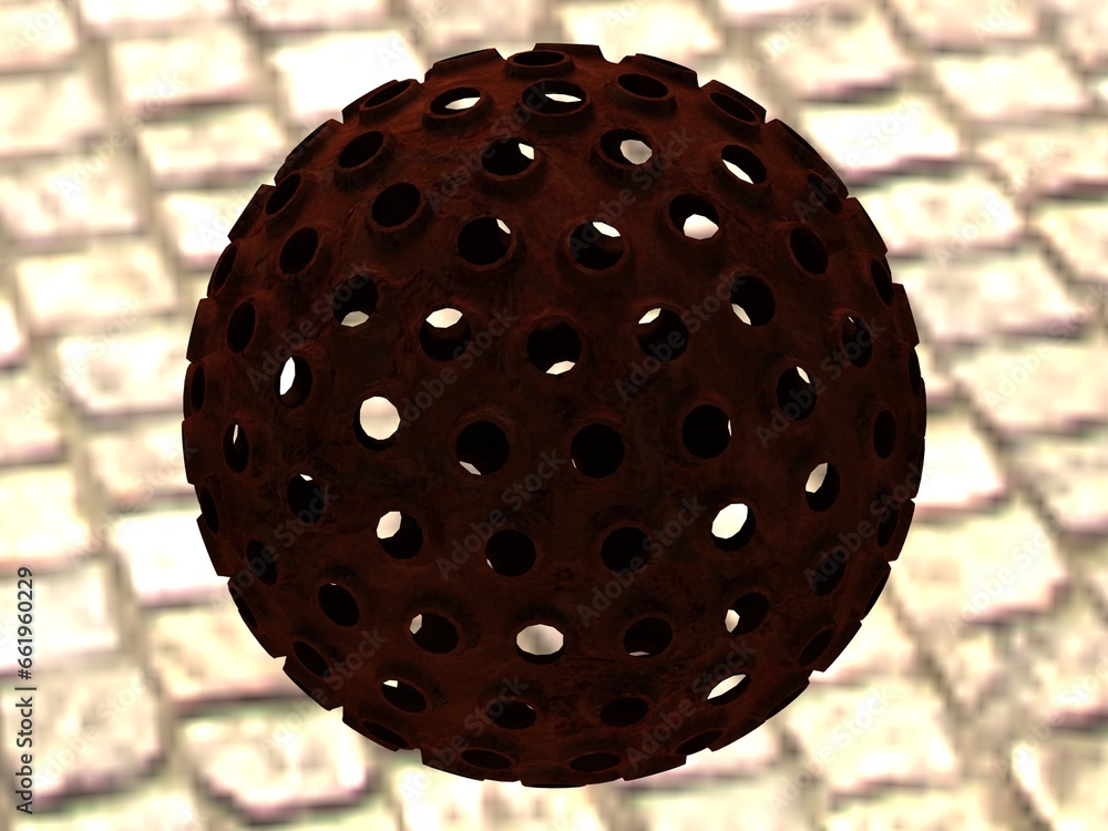 Poster wireframe shape geometric spikes ball 3d print model