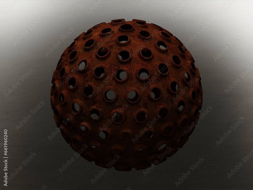 Poster wireframe shape geometric spikes ball 3d print model