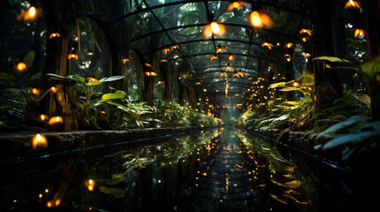Garden of Fireflies: A magical garden filled with fireflies, creating a stunning light display against the dark backdrop.