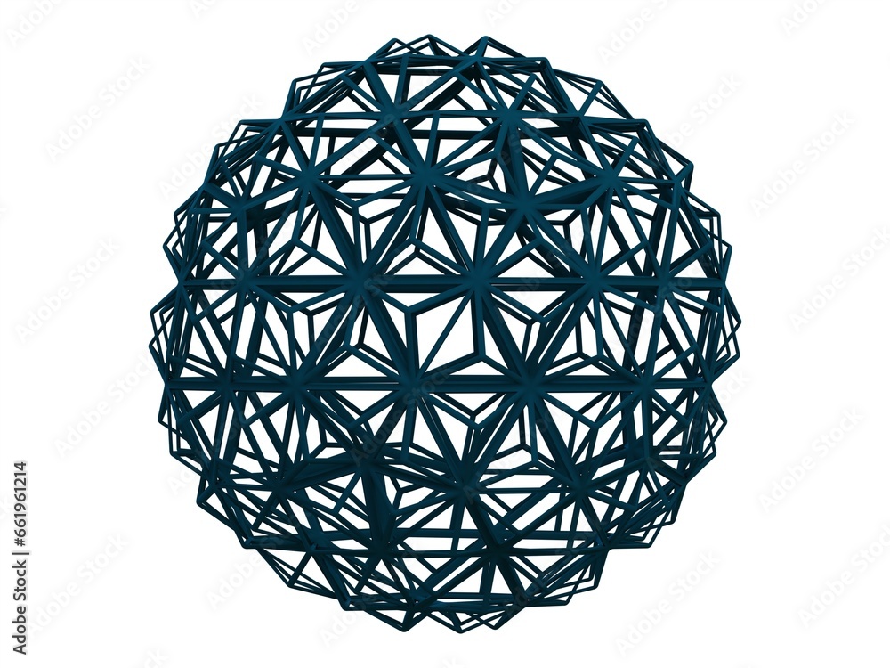 Poster wireframe shape triangulated ball 3d print model