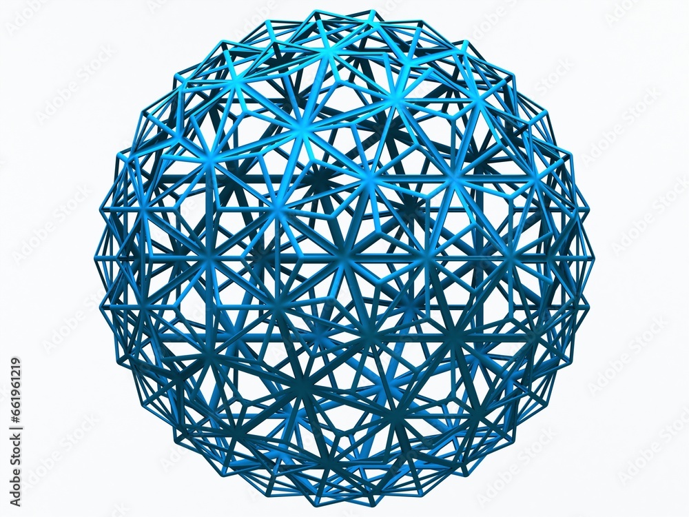 Poster wireframe shape triangulated ball 3d print model