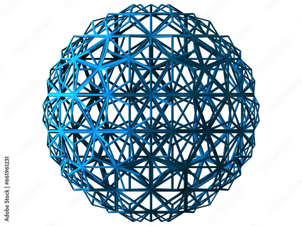 Poster wireframe shape triangulated ball 3d print model
