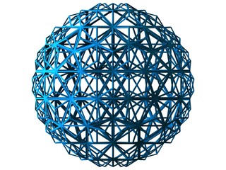 Wireframe Shape Triangulated Ball 3D print model