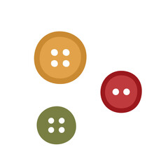 Clothes buttons. Set of sewing elements. Hand-drawn colored flat vector illustration isolated on white background.