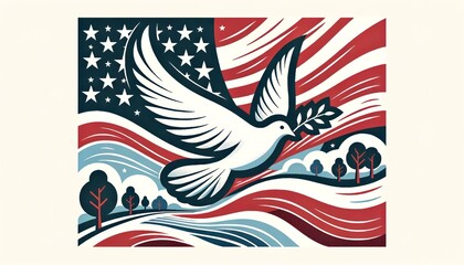 Patriotic Dove of Peace and Harmony