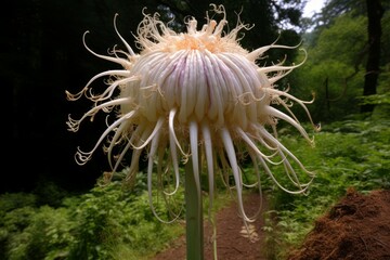 Eye-catching Giant onion flower. Green plant. Generate Ai
