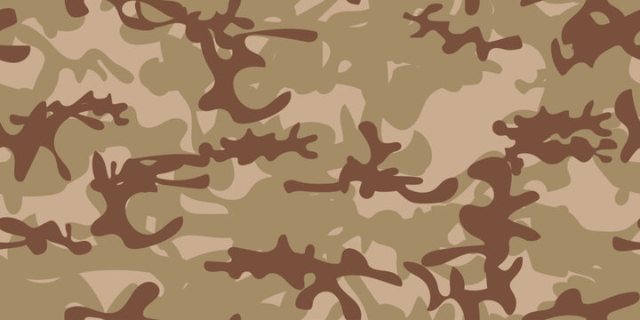 Camouflage Seamless Paint. Camo Desert Canvas. Dirty Camo Print. Seamless Army Brush Digital Urban. Military Vector Background. Fabric Khaki Texture. Khaki Hunter Pattern. Modern Abstract Camouflage.