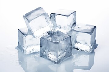 Ice cubes on white background. made with generative AI