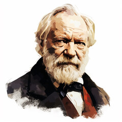 Imaginary portrait of Victor Hugo, ia generated