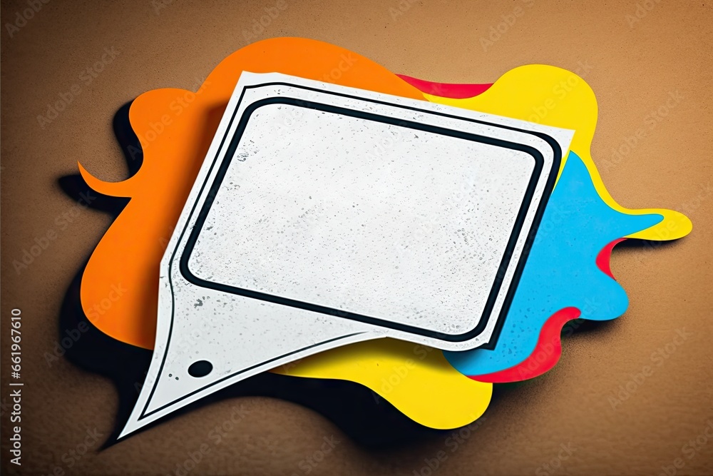 Poster speech bubble on colorful abstract background