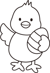 Cute easter chick coloring drawing