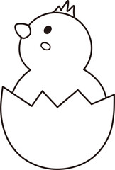 Cute easter chick coloring drawing
