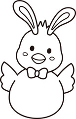 Cute easter chick coloring drawing