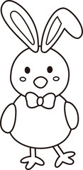Cute easter chick coloring drawing