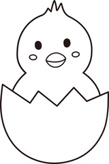 Cute easter chick coloring drawing