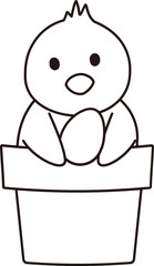 Cute easter chick coloring drawing