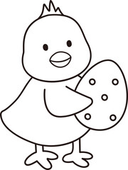 Cute easter chick coloring drawing