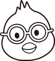 Cute easter chick coloring drawing