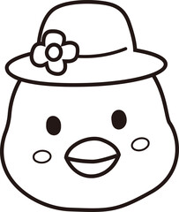Cute easter chick coloring drawing