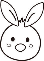 Cute easter chick coloring drawing