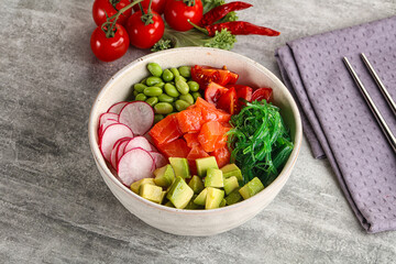 Hawaian cuisine - Poke with salmon