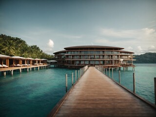 Modern hotel overwater