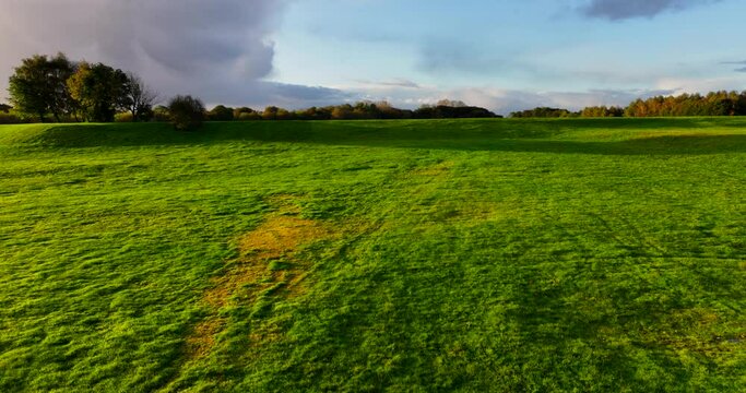 Manchester skyline filmed from Heaton Park in Prestwich early morning