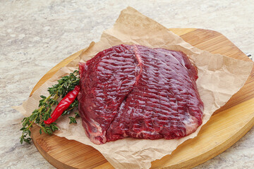 Raw beef machete steak for grill