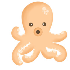 Octopus Sea Animal Icon Graphic Clipart Cartoon