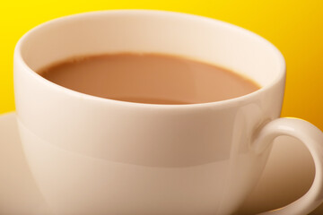 Closeup of milk tea cup
