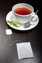Lemon tea cup with tea bag