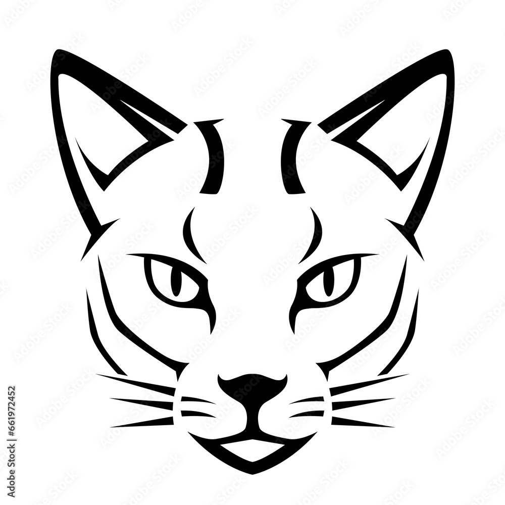 Wall mural cougar mountain lion head mascot logo icon face emblem flat vector illustration