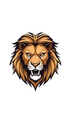 lion head isolated on white, mascot vector