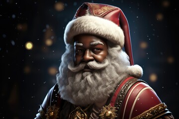 Black or African Santa Claus, diversity santa