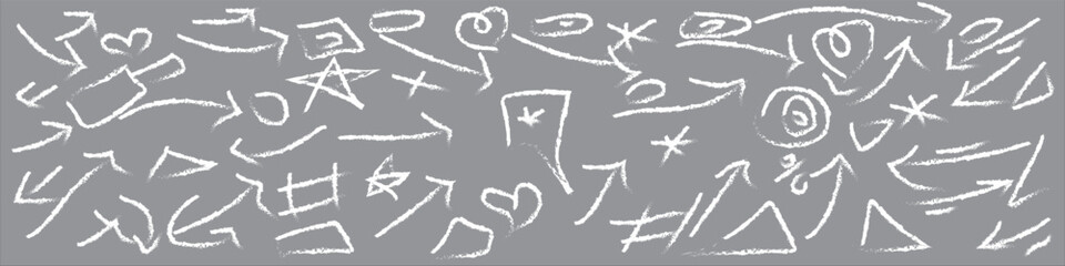 chalk arrow hand draw se, Chalkboard Arrow Vector Art, Icons, and Graphics ,White chalk arrows, arrow chalkboard doodle Vector Image, Chalk arrows hand drawn Set of hand drawn large arrows.