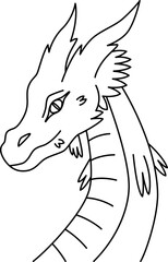 Dragon head. Line art