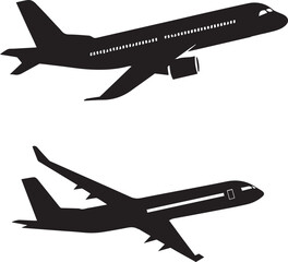 plane silhouette vector icon isolated on white back ground