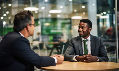 Professional Loan Manager Meeting with Client at Bank