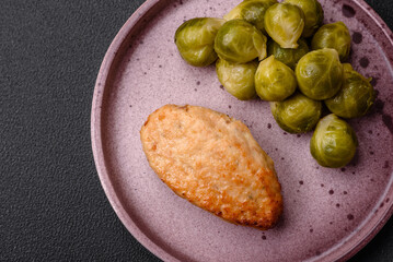 Delicious fresh fried vegetarian soybean cutlet with salt, spices and herbs