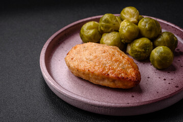 Delicious fresh fried vegetarian soybean cutlet with salt, spices and herbs