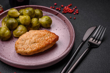 Delicious fresh fried vegetarian soybean cutlet with salt, spices and herbs